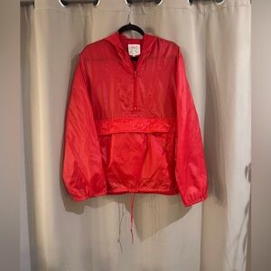 Red Windbreaker Jacket with attached bag